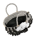 BORSA IN PAGLIA CON VICHY NERO Emanuela Biffoli