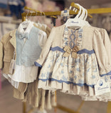 Abito beige e azzurro Miranda