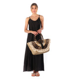 BORSA IN PAGLIA ANIMALIER Emanuela Biffoli Firenze