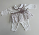 Vestina con applicazioni beige