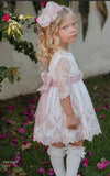 Vestito Miranda con pizzo panna e rosa
