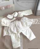 Vestina con applicazioni beige