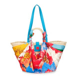 BORSA IN PAGLIA CON FOULARD "FIORI DI CAPRI" - EMANUELA BIFFOLI 22251