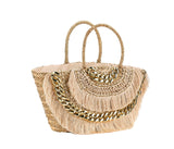 BORSA IN PAGLIA CON CATENE