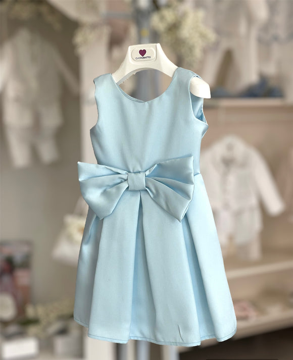Abito Celeste Fiocco