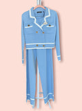 Coordinato Azzurro giacca e pantalone Taglia Unica