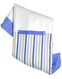Coperta In Cotone E Lino Bianca E Celeste Neonato LA SARTORIA DEI PICCOLI LC115