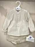 Miranda pantaloncino e camicia righe beige