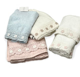 Set asciugamano + ospite fiore crochet-Preziosa