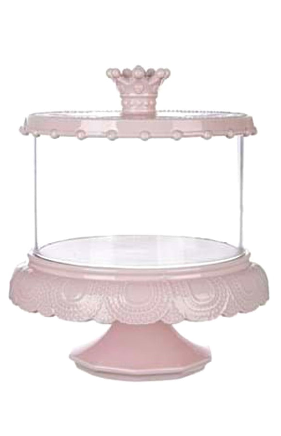 Alzatina grande con coperchio in vetro/ceramica Blanc Mariclò