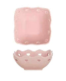 Coppetta dolci Blanc Mariclo' bordo smerlato ceramica rosa shabby chic