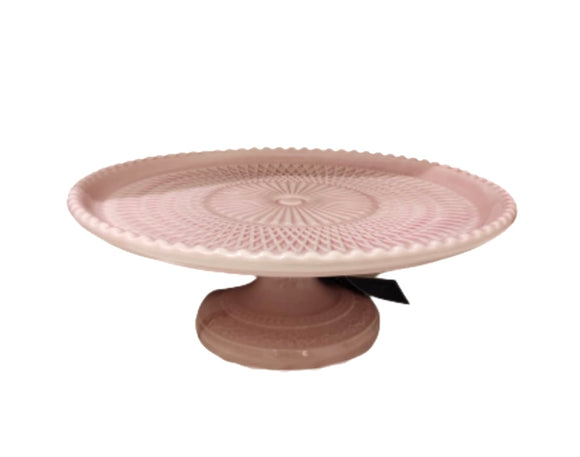 PREZIOSA LUXURY ALZATINA PORTA TORTE IN PORCELLANA 24X24X8.9 CM 19108.ROSA