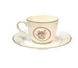 L'ARTE DI NACCHI Set 6 tazzine da caffè a fiori ceramica bianca 9x6,5x5 cm           +Colori