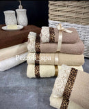 Set asciugamano 1+1 Leopardati con Pizzo