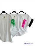 T-Shirt Con Piume Taglia Unica