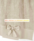 Set Asciugamani Bagno 100% Cotone Modello Fiocco Beige 1+