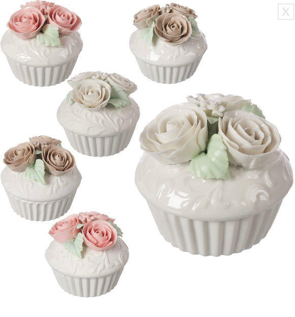 CUPCAKE IN CERAMICA LINEA ROSEMARY COLORI MISTI 8.5 X 9 CM