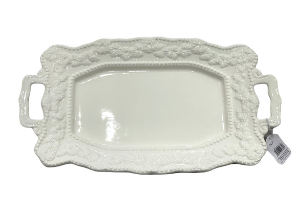 L’Arte Di Nacchi Vassoio in ceramica bianco