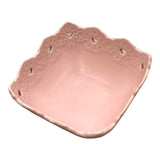 Coppetta dolci Blanc Mariclo' bordo smerlato ceramica rosa shabby chic