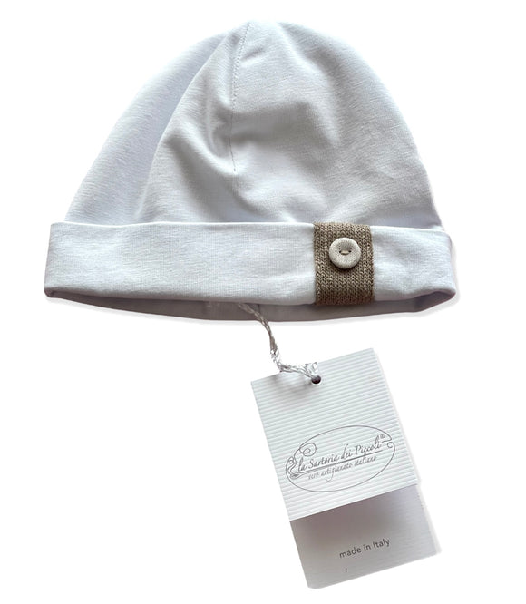 Cappellino La Sartoria Dei Piccoli bianco e beige