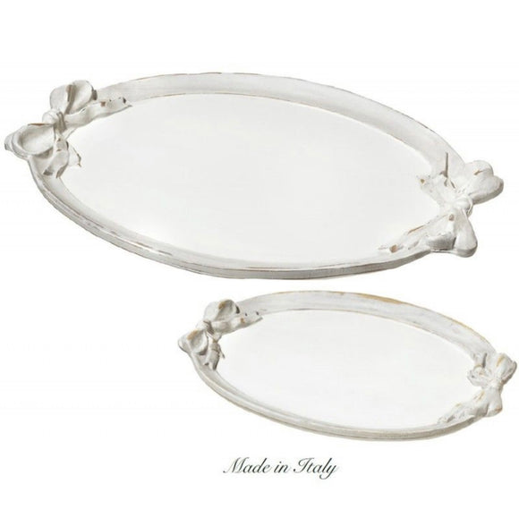 L'ARTE DI NACCHI VASSOIO OVALE CON FIOCCO