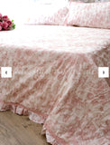 Trapuntino boutis Lovely Shabby serie Toile matrimoniale  +Colori Rosa/Tortora