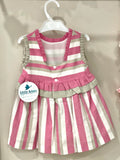 Miranda Vestito a righe rosa beige e bianco da 2 a 12 anni