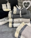 Set asciugamano 1+1 Leopardati con Pizzo