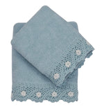 Set asciugamano + ospite fiore crochet-Preziosa