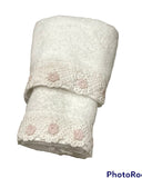 Set asciugamano + ospite fiore crochet-Preziosa