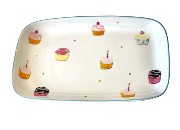 Vassoio in ceramica Cupcake 27x18cm