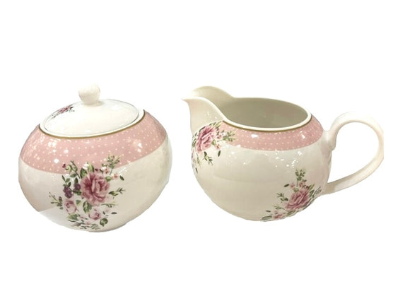 Set Zuccheriera + Lattiera Rose T' l'arte di Nacchi