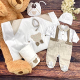 Lenzuolino Per Carrozzina In Cotone Bianco Con Orsetti Neonato LA SARTORIA DEI PICCOLI LL111