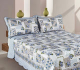 Copriletto Trapuntato Ranuncoli Singolo- Piazza e Mezza- Matrimoniali