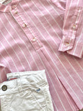 Camicia Nel Blu Rosa a righe