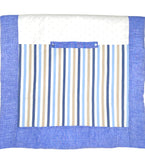 Coperta In Cotone E Lino Bianca E Celeste Neonato LA SARTORIA DEI PICCOLI LC115