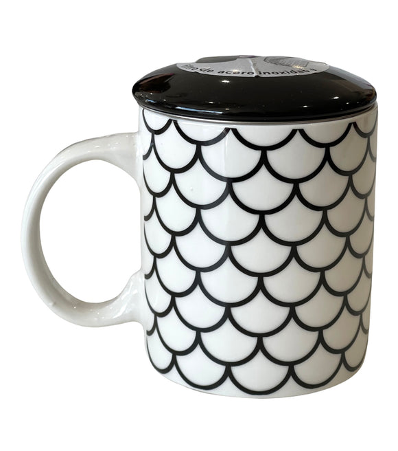 Tazza con diffusore bianca e nera cm10h