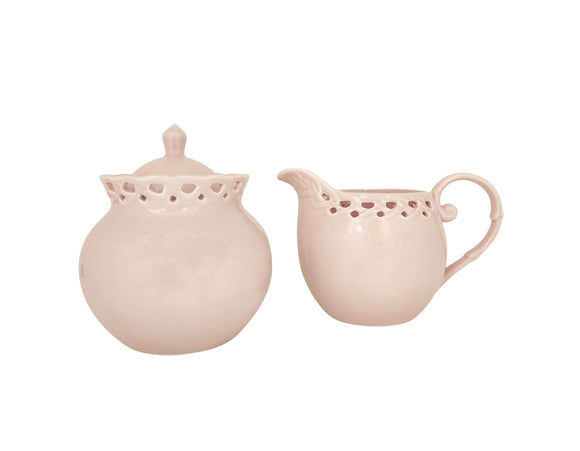 PREZIOSA LUXURY HOME SET LATTIERA E ZUCCHERIERA ROSA H 10 CM PT.0004.ROSA