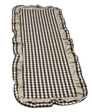 Runner a quadretti marrone e panna con volant Tortora