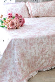 Trapuntino boutis Lovely Shabby serie Toile matrimoniale  +Colori Rosa/Tortora