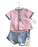 Camicia Nel Blu Rosa a righe e color jenas