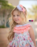 Miranda vestito con fiori arancione