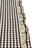 Runner a quadretti marrone e panna con volant Tortora