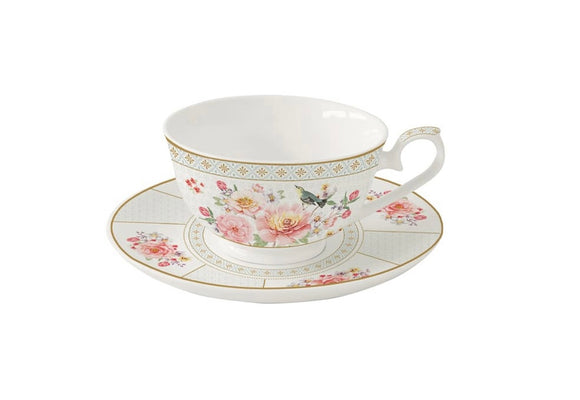 Tazza con piattino 220 ml in porcellana Fine China di alta qualità A DAY IN THE GARDEN