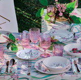 Servizio Piatti 18 Pezzi Butterfly Ball Porcellana Rosa LINEA MOON