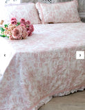 Trapuntino boutis Lovely Shabby serie Toile matrimoniale  +Colori Rosa/Tortora