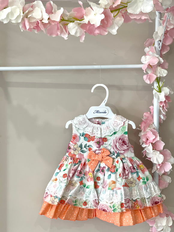 Miranda Vestitino con fiori arancione