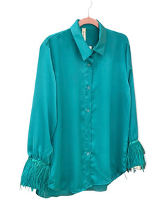 Camicia in Raso con Piume  +Colori(Champagne;Petrolio)