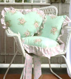 Cuscino a cuore con frappa serie Charlotte colore Tiffany